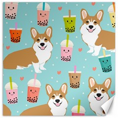 Welsh Corgi Boba Tea Bubble Cute Kawaii Dog Breed Canvas 20  X 20  by Wav3s