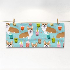 Welsh Corgi Boba Tea Bubble Cute Kawaii Dog Breed Hand Towel by Wav3s