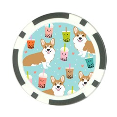 Welsh Corgi Boba Tea Bubble Cute Kawaii Dog Breed Poker Chip Card Guard by Wav3s