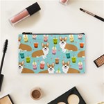 Welsh Corgi Boba Tea Bubble Cute Kawaii Dog Breed Cosmetic Bag (Small) Front