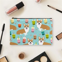 Welsh Corgi Boba Tea Bubble Cute Kawaii Dog Breed Cosmetic Bag (medium) by Wav3s