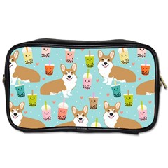 Welsh Corgi Boba Tea Bubble Cute Kawaii Dog Breed Toiletries Bag (one Side) by Wav3s