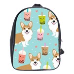 Welsh Corgi Boba Tea Bubble Cute Kawaii Dog Breed School Bag (Large) Front