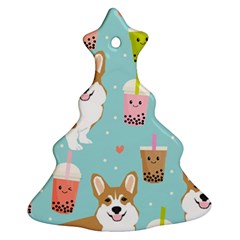 Welsh Corgi Boba Tea Bubble Cute Kawaii Dog Breed Ornament (christmas Tree)  by Wav3s