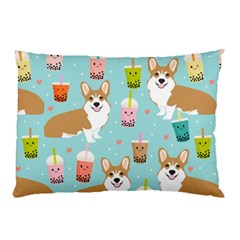 Welsh Corgi Boba Tea Bubble Cute Kawaii Dog Breed Pillow Case (two Sides) by Wav3s