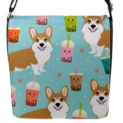 Welsh Corgi Boba Tea Bubble Cute Kawaii Dog Breed Flap Closure Messenger Bag (s) by Wav3s