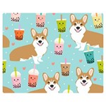 Welsh Corgi Boba Tea Bubble Cute Kawaii Dog Breed Two Sides Premium Plush Fleece Blanket (Medium) 60 x50  Blanket Front