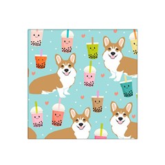 Welsh Corgi Boba Tea Bubble Cute Kawaii Dog Breed Satin Bandana Scarf 22  X 22  by Wav3s