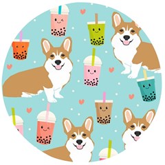 Welsh Corgi Boba Tea Bubble Cute Kawaii Dog Breed Wooden Bottle Opener (round) by Wav3s