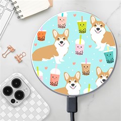 Welsh Corgi Boba Tea Bubble Cute Kawaii Dog Breed Wireless Fast Charger(white) by Wav3s