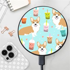 Welsh Corgi Boba Tea Bubble Cute Kawaii Dog Breed Wireless Fast Charger(black) by Wav3s