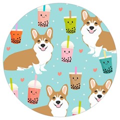 Welsh Corgi Boba Tea Bubble Cute Kawaii Dog Breed Round Trivet by Wav3s