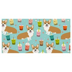 Welsh Corgi Boba Tea Bubble Cute Kawaii Dog Breed Banner And Sign 4  X 2  by Wav3s