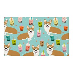 Welsh Corgi Boba Tea Bubble Cute Kawaii Dog Breed Banner And Sign 5  X 3  by Wav3s