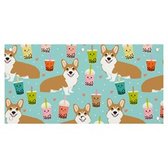 Welsh Corgi Boba Tea Bubble Cute Kawaii Dog Breed Banner And Sign 6  X 3  by Wav3s