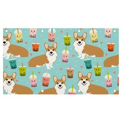 Welsh Corgi Boba Tea Bubble Cute Kawaii Dog Breed Banner And Sign 7  X 4  by Wav3s