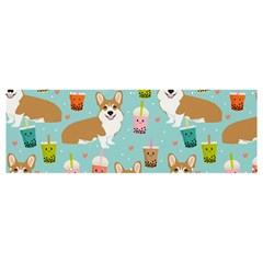 Welsh Corgi Boba Tea Bubble Cute Kawaii Dog Breed Banner And Sign 12  X 4  by Wav3s