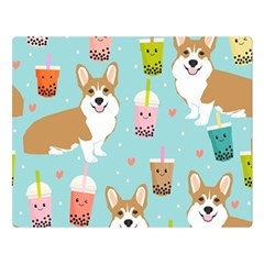 Welsh Corgi Boba Tea Bubble Cute Kawaii Dog Breed Premium Plush Fleece Blanket (large) by Wav3s