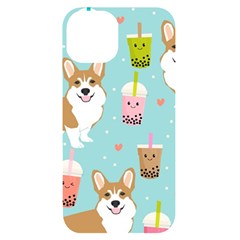 Welsh Corgi Boba Tea Bubble Cute Kawaii Dog Breed Iphone 14 Black Uv Print Case by Wav3s