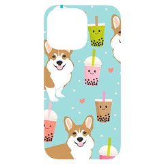 Welsh Corgi Boba Tea Bubble Cute Kawaii Dog Breed Iphone 14 Pro Max Black Uv Print Case