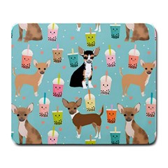 Chihuahua Bubble Kawaii Boba Tea Cute Dog Large Mousepad by Wav3s