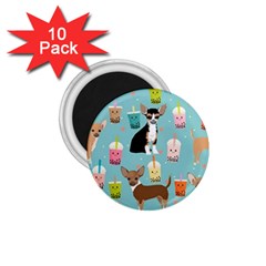 Chihuahua Bubble Kawaii Boba Tea Cute Dog 1 75  Magnets (10 Pack)  by Wav3s