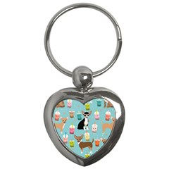 Chihuahua Bubble Kawaii Boba Tea Cute Dog Key Chain (heart)