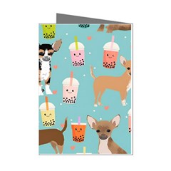 Chihuahua Bubble Kawaii Boba Tea Cute Dog Mini Greeting Cards (pkg Of 8)