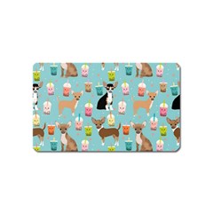 Chihuahua Bubble Kawaii Boba Tea Cute Dog Magnet (name Card) by Wav3s