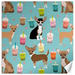 Chihuahua Bubble Kawaii Boba Tea Cute Dog Canvas 20  X 20  by Wav3s