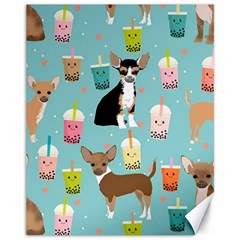 Chihuahua Bubble Kawaii Boba Tea Cute Dog Canvas 11  X 14  by Wav3s