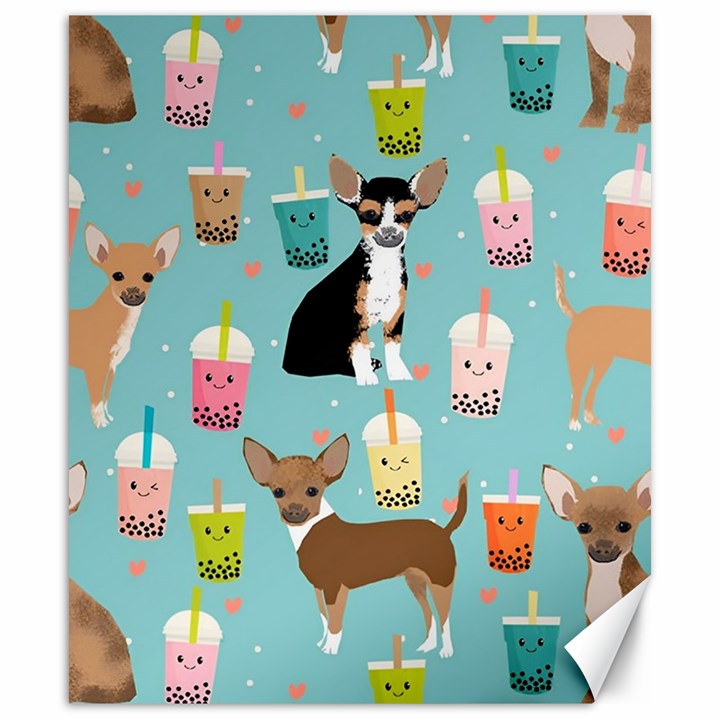 Chihuahua Bubble Kawaii Boba Tea Cute Dog Canvas 20  x 24 