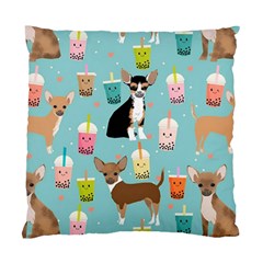 Chihuahua Bubble Kawaii Boba Tea Cute Dog Standard Cushion Case (one Side) by Wav3s