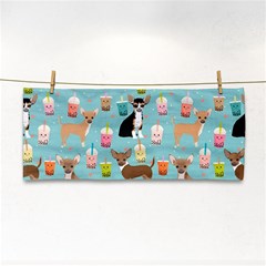 Chihuahua Bubble Kawaii Boba Tea Cute Dog Hand Towel by Wav3s