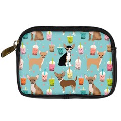 Chihuahua Bubble Kawaii Boba Tea Cute Dog Digital Camera Leather Case by Wav3s