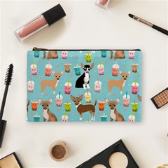 Chihuahua Bubble Kawaii Boba Tea Cute Dog Cosmetic Bag (medium) by Wav3s