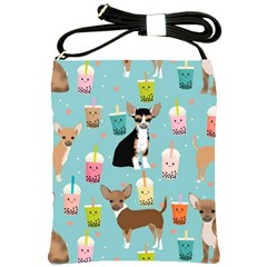 Chihuahua Bubble Kawaii Boba Tea Cute Dog Shoulder Sling Bag by Wav3s