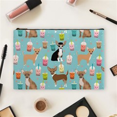 Chihuahua Bubble Kawaii Boba Tea Cute Dog Cosmetic Bag (large) by Wav3s