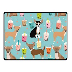 Chihuahua Bubble Kawaii Boba Tea Cute Dog Fleece Blanket (small) by Wav3s