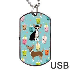 Chihuahua Bubble Kawaii Boba Tea Cute Dog Dog Tag Usb Flash (one Side) by Wav3s