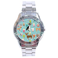 Chihuahua Bubble Kawaii Boba Tea Cute Dog Stainless Steel Analogue Watch by Wav3s