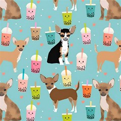 Chihuahua Bubble Kawaii Boba Tea Cute Dog Play Mat (square) by Wav3s