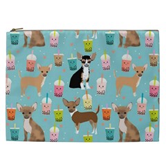 Chihuahua Bubble Kawaii Boba Tea Cute Dog Cosmetic Bag (xxl) by Wav3s