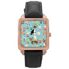 Chihuahua Bubble Kawaii Boba Tea Cute Dog Rose Gold Leather Watch  by Wav3s