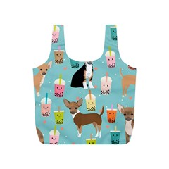 Chihuahua Bubble Kawaii Boba Tea Cute Dog Full Print Recycle Bag (s) by Wav3s