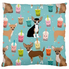 Chihuahua Bubble Kawaii Boba Tea Cute Dog Standard Premium Plush Fleece Cushion Case (two Sides) by Wav3s