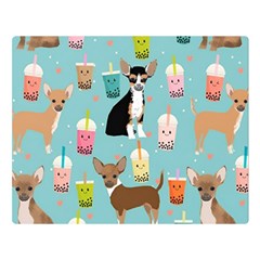 Chihuahua Bubble Kawaii Boba Tea Cute Dog Two Sides Premium Plush Fleece Blanket (large) by Wav3s