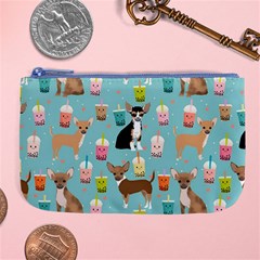 Chihuahua Bubble Kawaii Boba Tea Cute Dog Large Coin Purse by Wav3s