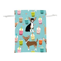 Chihuahua Bubble Kawaii Boba Tea Cute Dog Lightweight Drawstring Pouch (l) by Wav3s