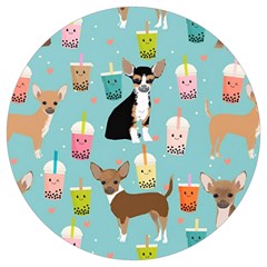 Chihuahua Bubble Kawaii Boba Tea Cute Dog Round Trivet by Wav3s